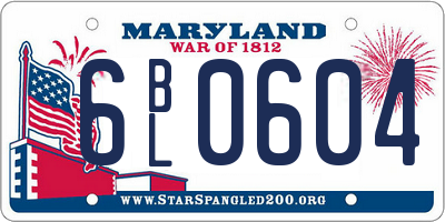 MD license plate 6BL0604