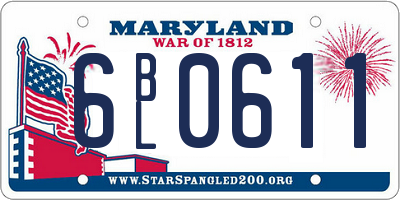 MD license plate 6BL0611