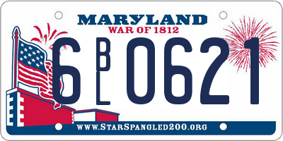 MD license plate 6BL0621