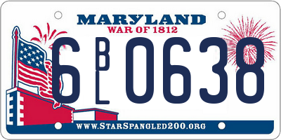 MD license plate 6BL0638