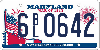 MD license plate 6BL0642