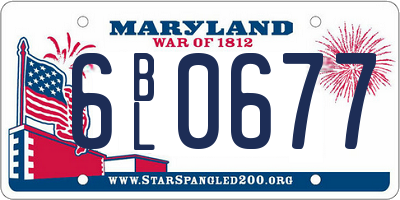 MD license plate 6BL0677