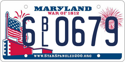 MD license plate 6BL0679