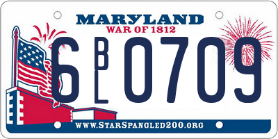 MD license plate 6BL0709