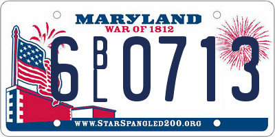 MD license plate 6BL0713