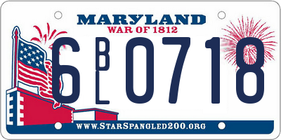 MD license plate 6BL0718
