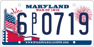 MD license plate 6BL0719