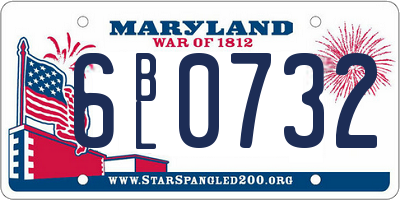 MD license plate 6BL0732