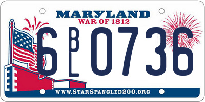 MD license plate 6BL0736
