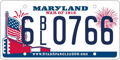 MD license plate 6BL0766
