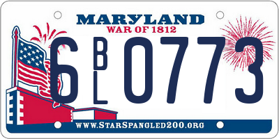 MD license plate 6BL0773