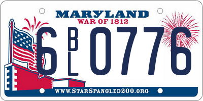 MD license plate 6BL0776