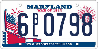 MD license plate 6BL0798