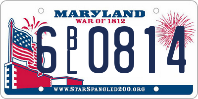 MD license plate 6BL0814