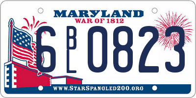 MD license plate 6BL0823