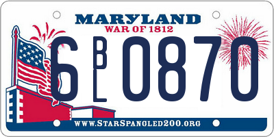 MD license plate 6BL0870