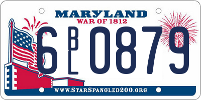 MD license plate 6BL0879