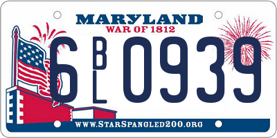 MD license plate 6BL0939