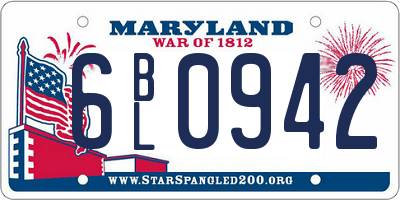 MD license plate 6BL0942
