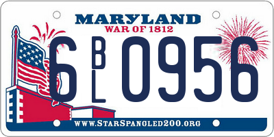 MD license plate 6BL0956