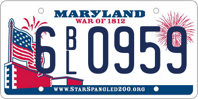 MD license plate 6BL0959