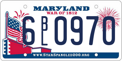 MD license plate 6BL0970