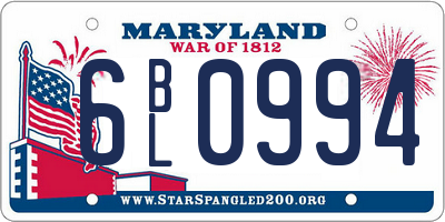 MD license plate 6BL0994