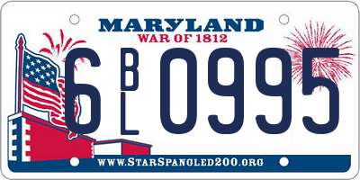 MD license plate 6BL0995