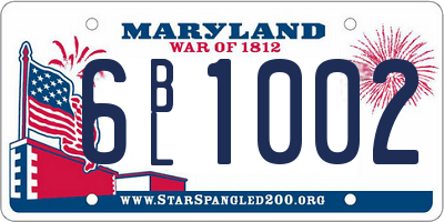 MD license plate 6BL1002