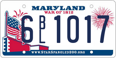MD license plate 6BL1017