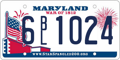MD license plate 6BL1024