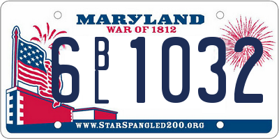 MD license plate 6BL1032