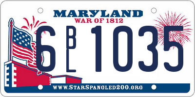 MD license plate 6BL1035