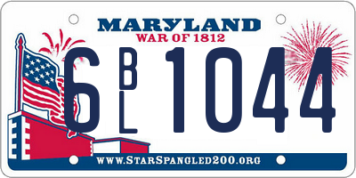MD license plate 6BL1044
