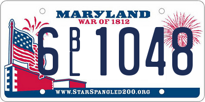MD license plate 6BL1048