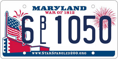 MD license plate 6BL1050
