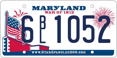 MD license plate 6BL1052
