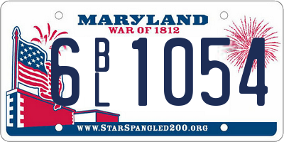 MD license plate 6BL1054
