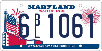 MD license plate 6BL1061
