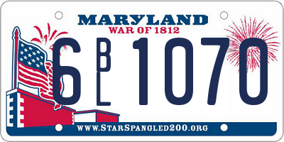 MD license plate 6BL1070