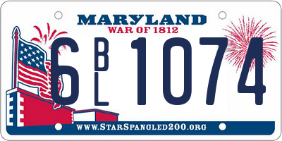 MD license plate 6BL1074