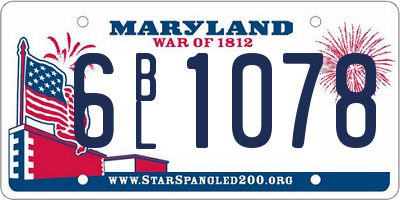MD license plate 6BL1078