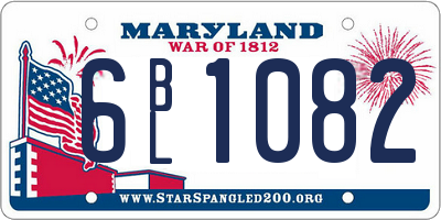 MD license plate 6BL1082