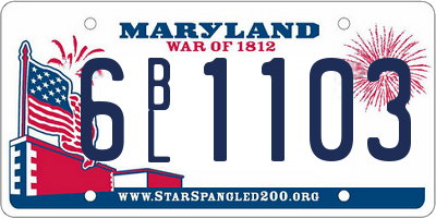 MD license plate 6BL1103