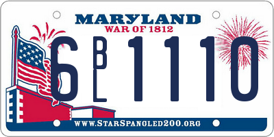 MD license plate 6BL1110