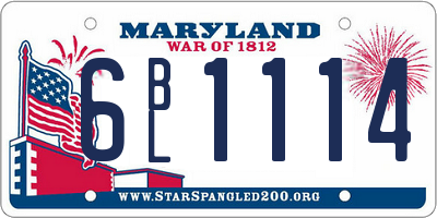 MD license plate 6BL1114