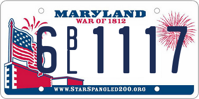 MD license plate 6BL1117