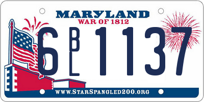 MD license plate 6BL1137
