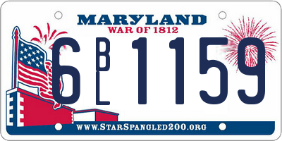MD license plate 6BL1159