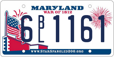 MD license plate 6BL1161